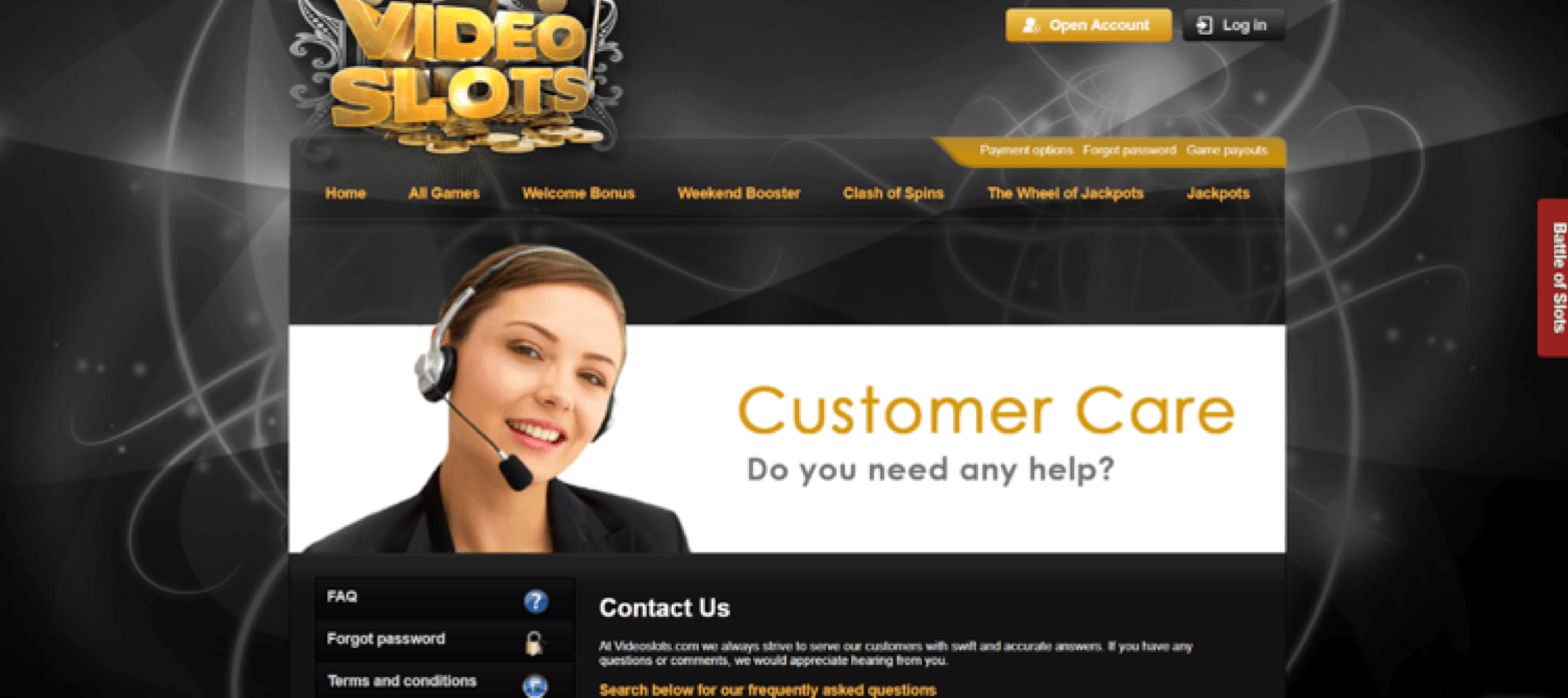 Ranking for Customer Service for Videoslots Casino